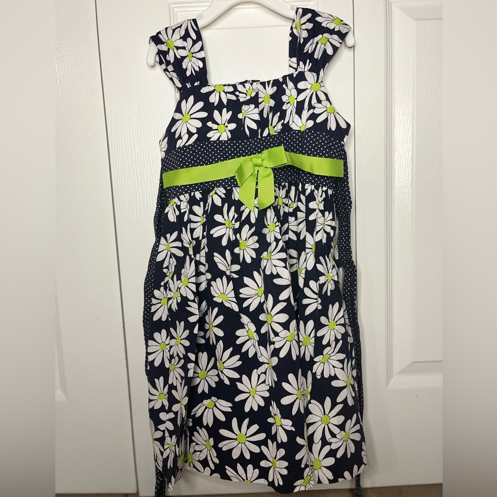 Bonnie Jean Black Floral Daisy Dress